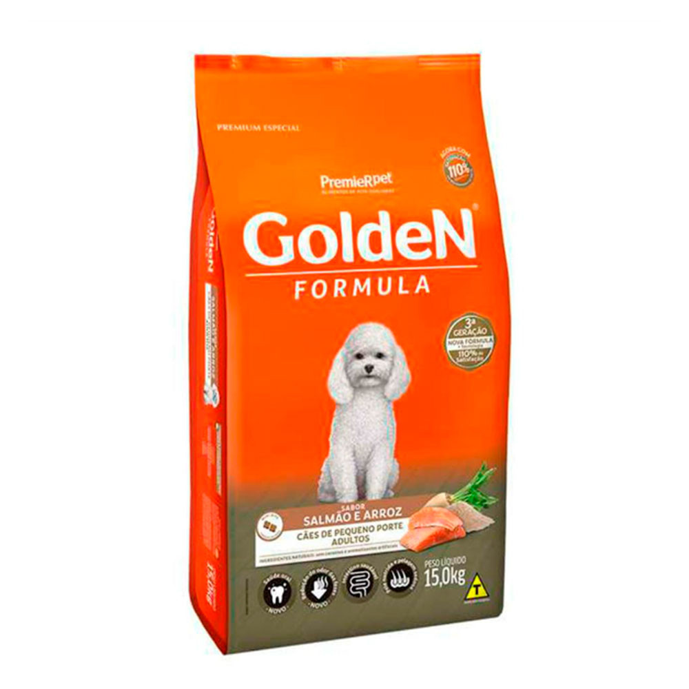 Ração Premier Golden Fórmula Mini Bits para Cães Adultos Salmão e Arroz 15kg - Pets