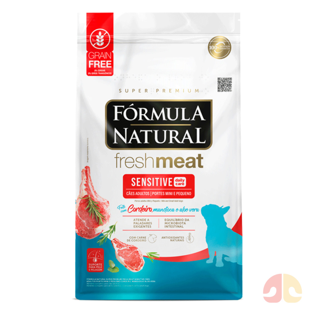 Ração Formula Natural Fresh Meat Sensitive 1kg Cães Adultos Porte Mini e Pequeno Sabor Cordeiro em Oferta na Shopee