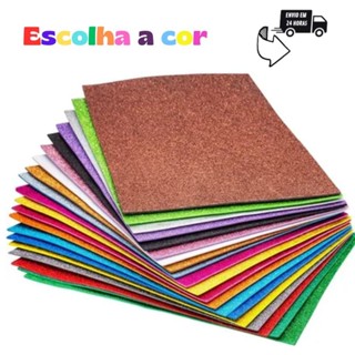 Placas De EVA com Glitter 40x60 - Kit com 5 folhas (Escolha UMA cor) em Oferta na Shopee