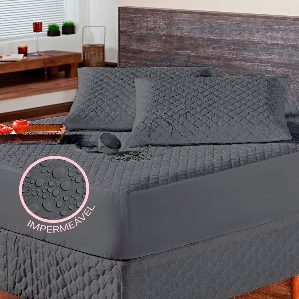 Kit Capa de Colchão Impermeável 4 Camadas de Proteção + Capas de Travesseiro Impermeável