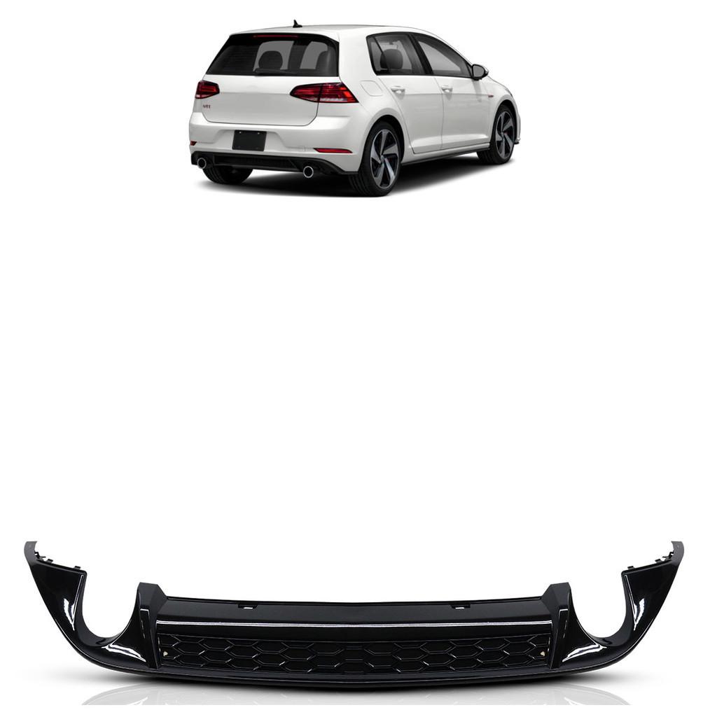 Spoiler Parachoque Traseiro Golf GTI 2019 Preto Com Furo