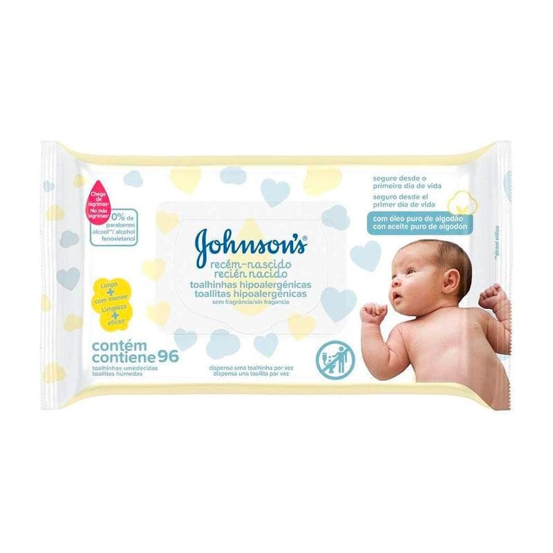 Lenços Umedecidos Johnson's Baby Recém-Nascido Sem Fragrância 96 Unidades em Oferta na Shopee