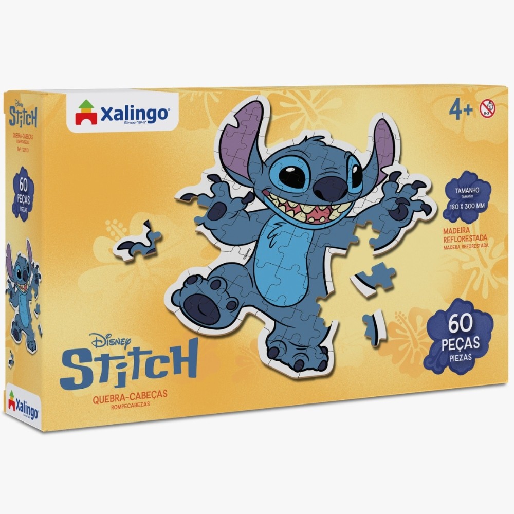 QUEBRA CABEÇA STITCH 60 PEÇAS MADEIRA REFLORESTADA XALINGO LILO DISNEY FILME PUZZLE AZUL BONECO CENA em Oferta na Shopee