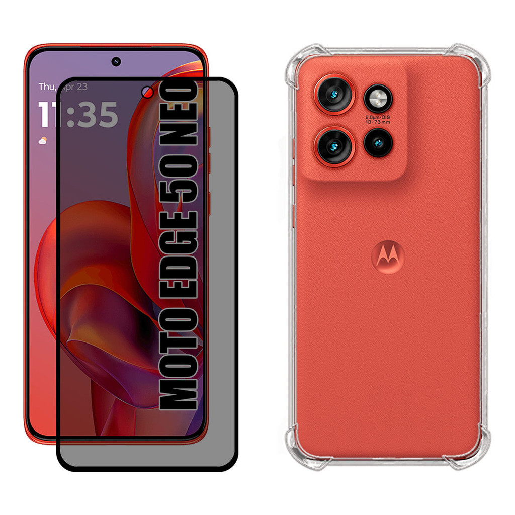 Capa Case Capinha Anti Impacto Compatível Com Motorola Moto Edge 50 Neo + Película 3D Privacidade