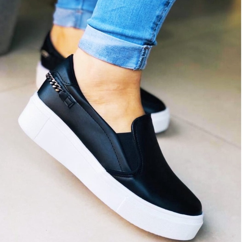 Tênis Slip On Casual Feminino  Plataforma  Sapatilha Feminina Leve Confortável Macio Dia a...