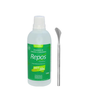 Amaciante de Cutículas e Calosidades 150ml Repos + Espátula Ref 222 em Aço Inox em Oferta na Shopee