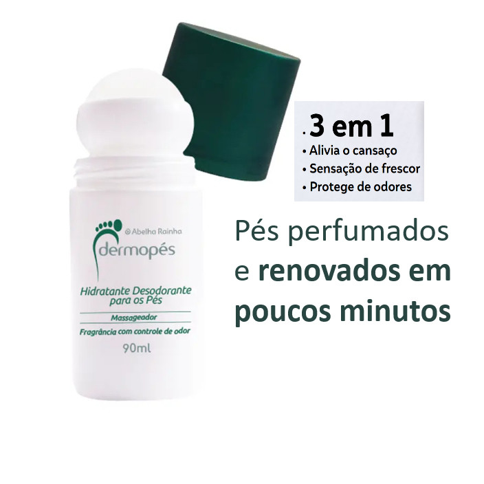 Hidratante Desodorante Roll-On Para Os Pés Dermopés  - Abelha Rainha 90ml