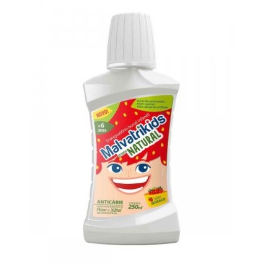 Enxaguante Bucal Infantil Malvatrikids Natural Morango 250ml