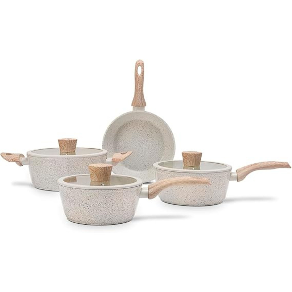 Jogo De Panelas Brinox Ceramic Life Sirius Kit 4 Cor Vanilla