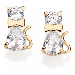 Brinco Formato Gato Com Zircônias Rommanel 523903 em Oferta na Shopee