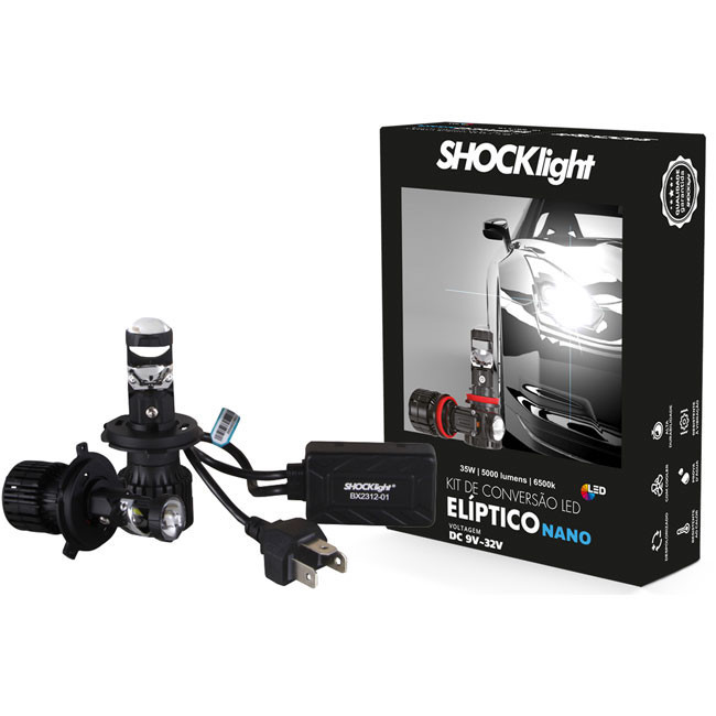 Farol Led Lampada Nano H4 Projetor Canhão Facil Instalaçao em Oferta na Shopee