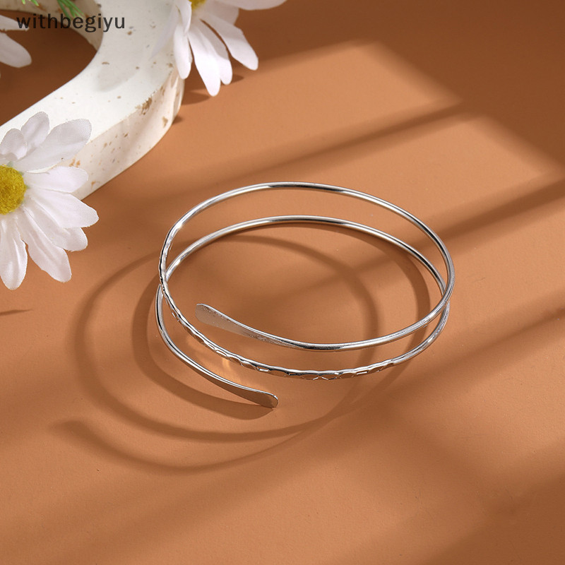 dfd Silver Personalidade Cor Do Braço Punk Anel Serpene Metal Ocoado Multi-Camadas Bracelete Liso Para Jóias Femininas