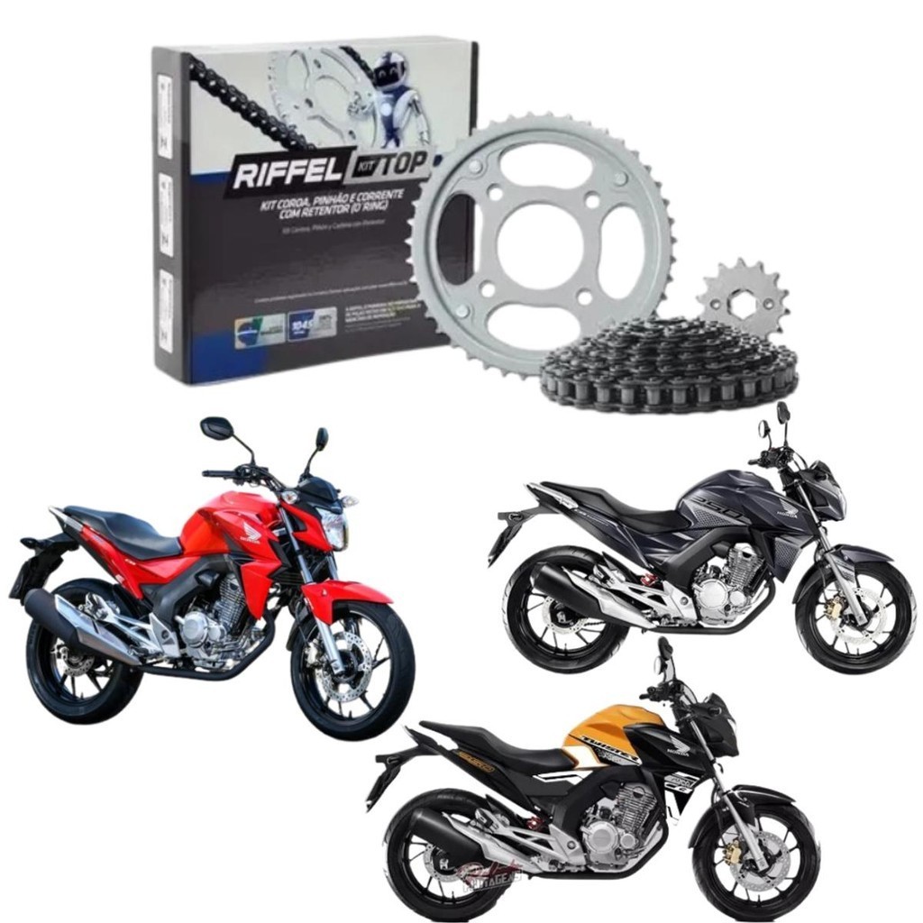 Kit Relação Transmissão Tração Cb Twister 250 2016 à 2024 com retentor Original 