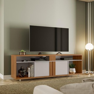 Rack para TV até 70 Polegadas 2 Portas 180cm Esparta Notável Freijó/Off-White em Oferta na Shopee