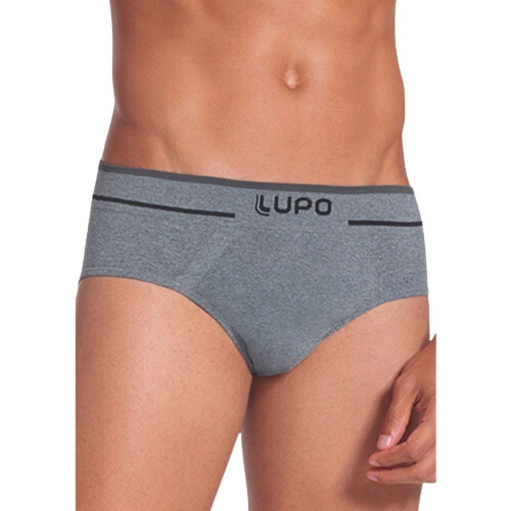Cueca Lupo Slip Tanga Sem Costura Microfibra Texturizada A Ar Masculino Adulto Azul Cinza Preto