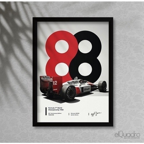 Quadro Decorativo Ayrton Senna 88 C/ Moldura  A5