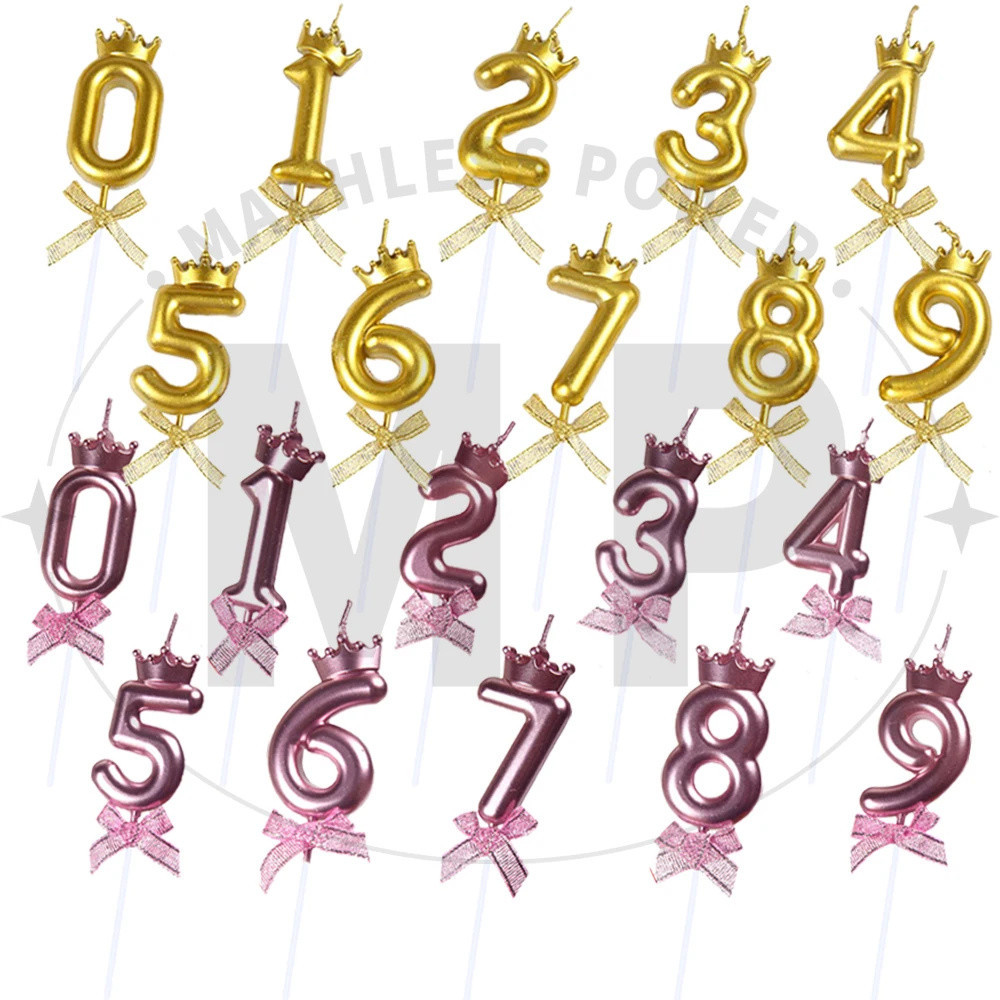 Vela de Aniversário Coroa Dourado Prata e Pink Palito com Larço em Oferta na Shopee