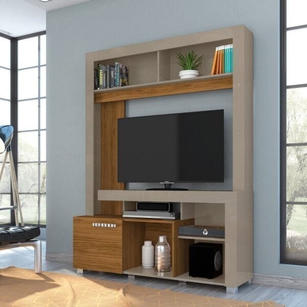 Estante para TV até 50 Polegadas 1 Porta Flavia Fendi/Naturale em Oferta na Shopee