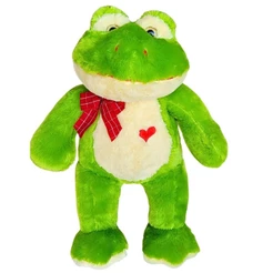 Sapo De Pelúcia Grande 44cm Com Laço E Coração Amor Lindo