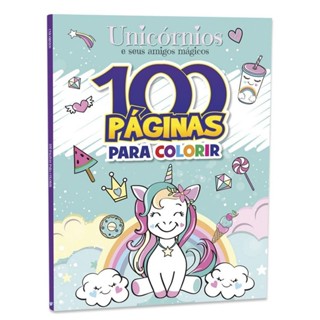 100 Páginas para Colorir - Unicórnios em Oferta na Shopee