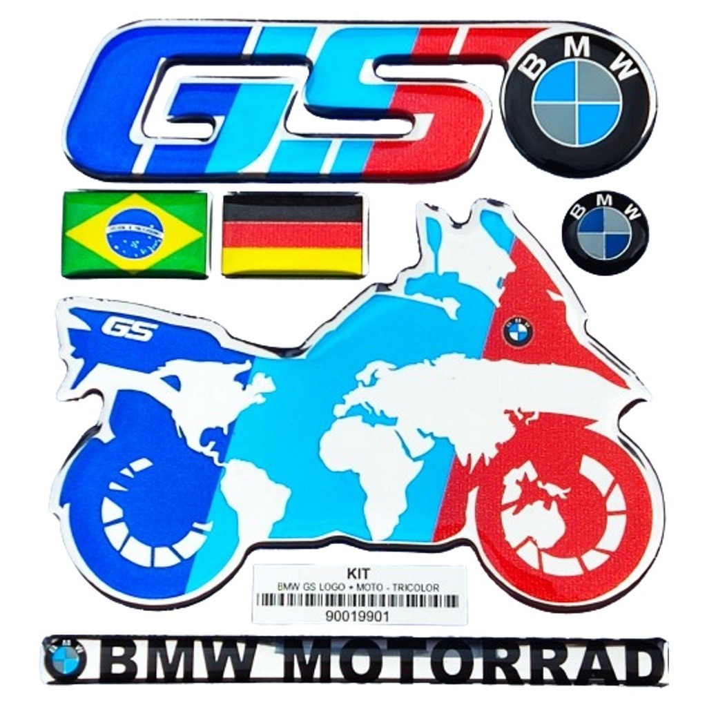 Adesivo Resinado BMW GS Logo Moto Tricolor BMW Motorrad