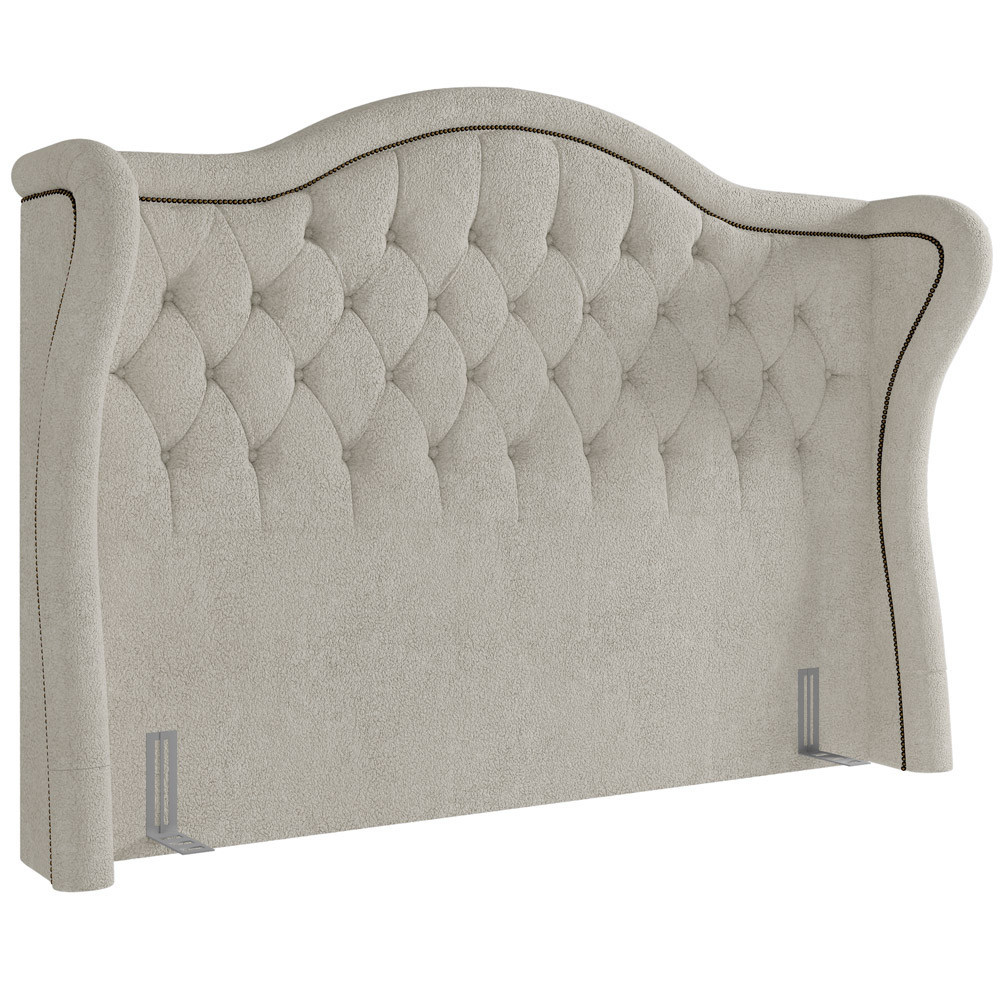 Cabeceira Cama Box Casal 140 cm P05 Lisboa Bouclê Creme - Lyam Decor - Home & Living