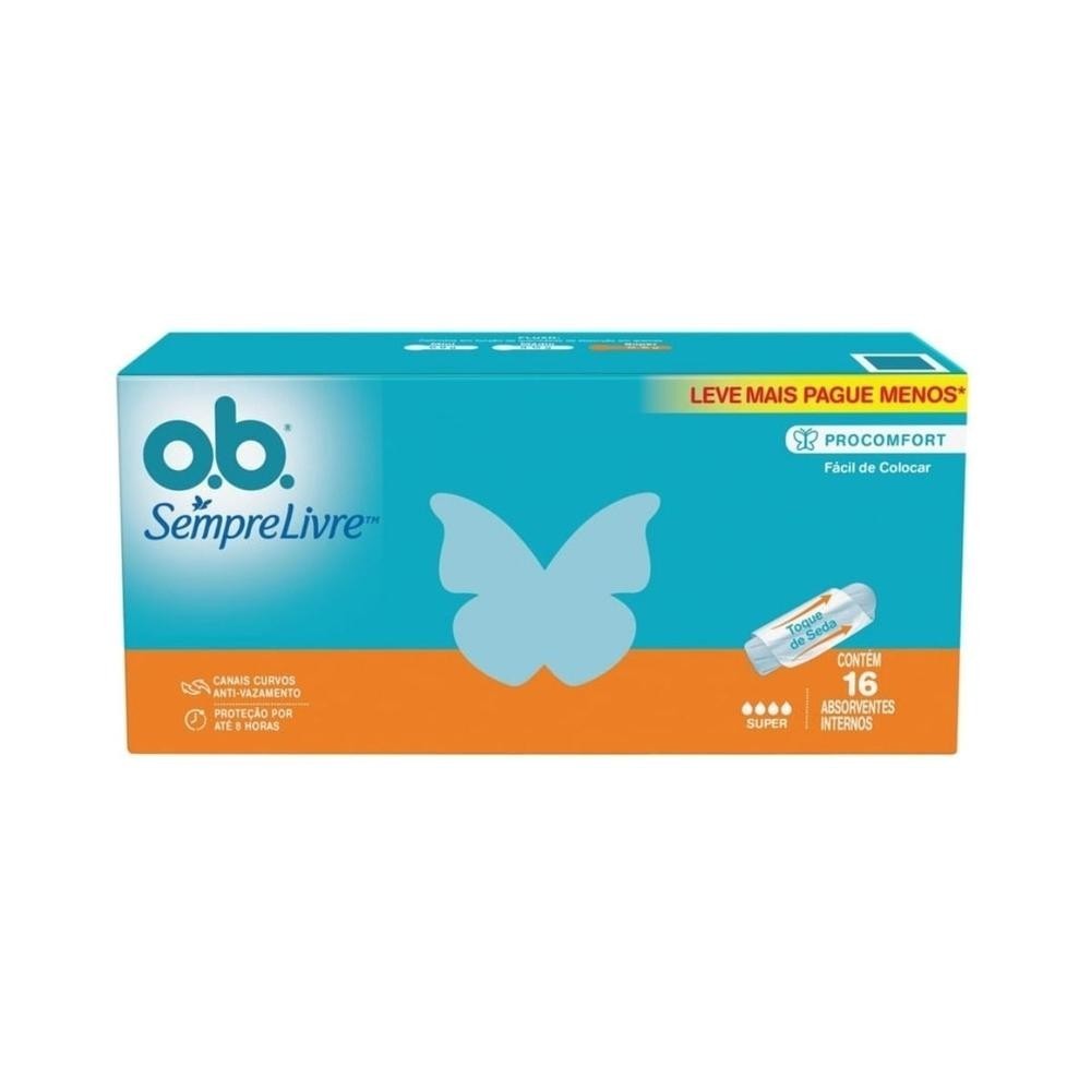 Absorvente Interno O.B. Sempre Livre ProComfort Super 16 Unidades Leve mais Pague menos em Oferta na Shopee
