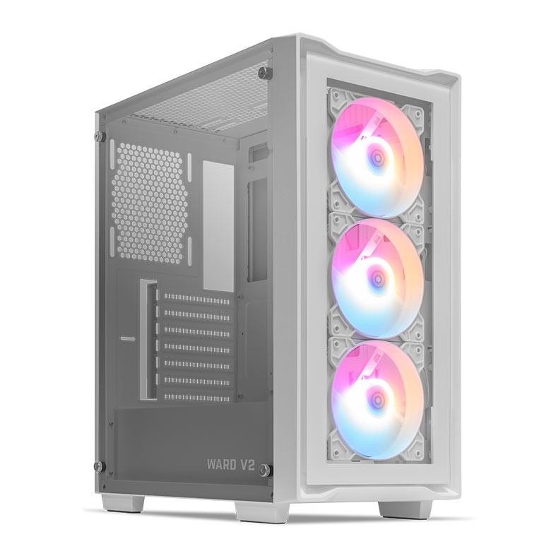 Gabinete Gamer Mancer Ward V2, RGB, Mid-Tower, Lateral De Vidro, Com 3 Fans, Branco, MCR-WRDV2-WH em Oferta na Shopee