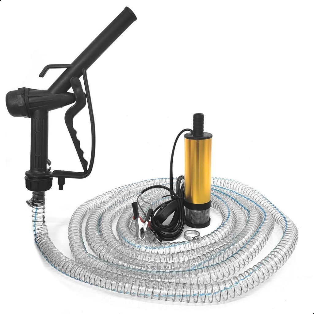 Kit Bomba Submersível Óleo Diesel e Água Fundamentum 12V com Pistola Gatilho e Mangueira 5m