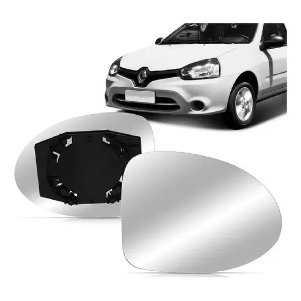 Lente Retrovisor Clio 13 14 15 16 Com Base