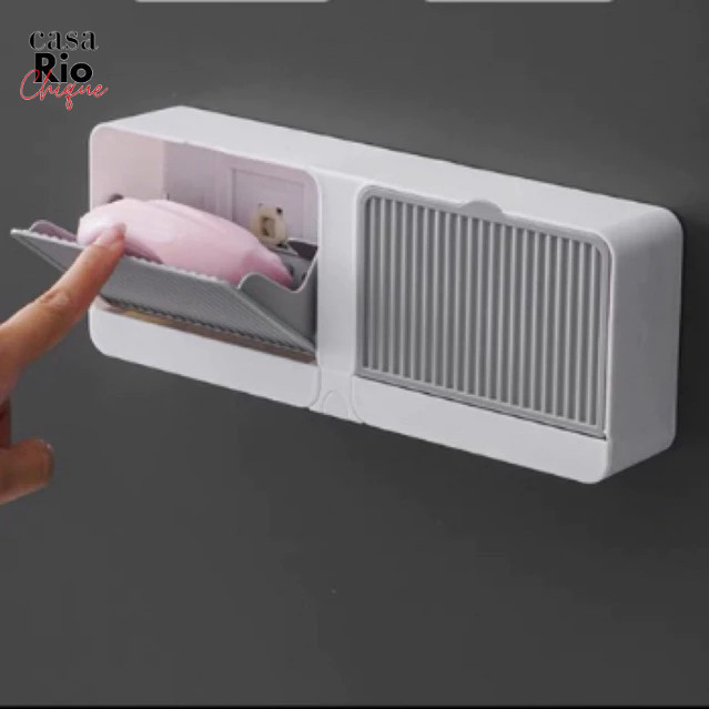 Porta Sabonete Saboneteira Dupla Com Adesivo Para Aderência autoadesiva fixar na parede