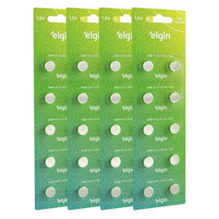 40 Baterias Pilhas Alcalina Lr44 1,5v Blister Cartela Elgin em Oferta na Shopee