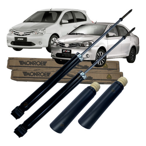 Par Amortecedor Traseiro Original Monroe Etios Hatch Cross 1.5 Std 1.3 / 1.5 Xls 1.5 Xs 1.3 / 1.5