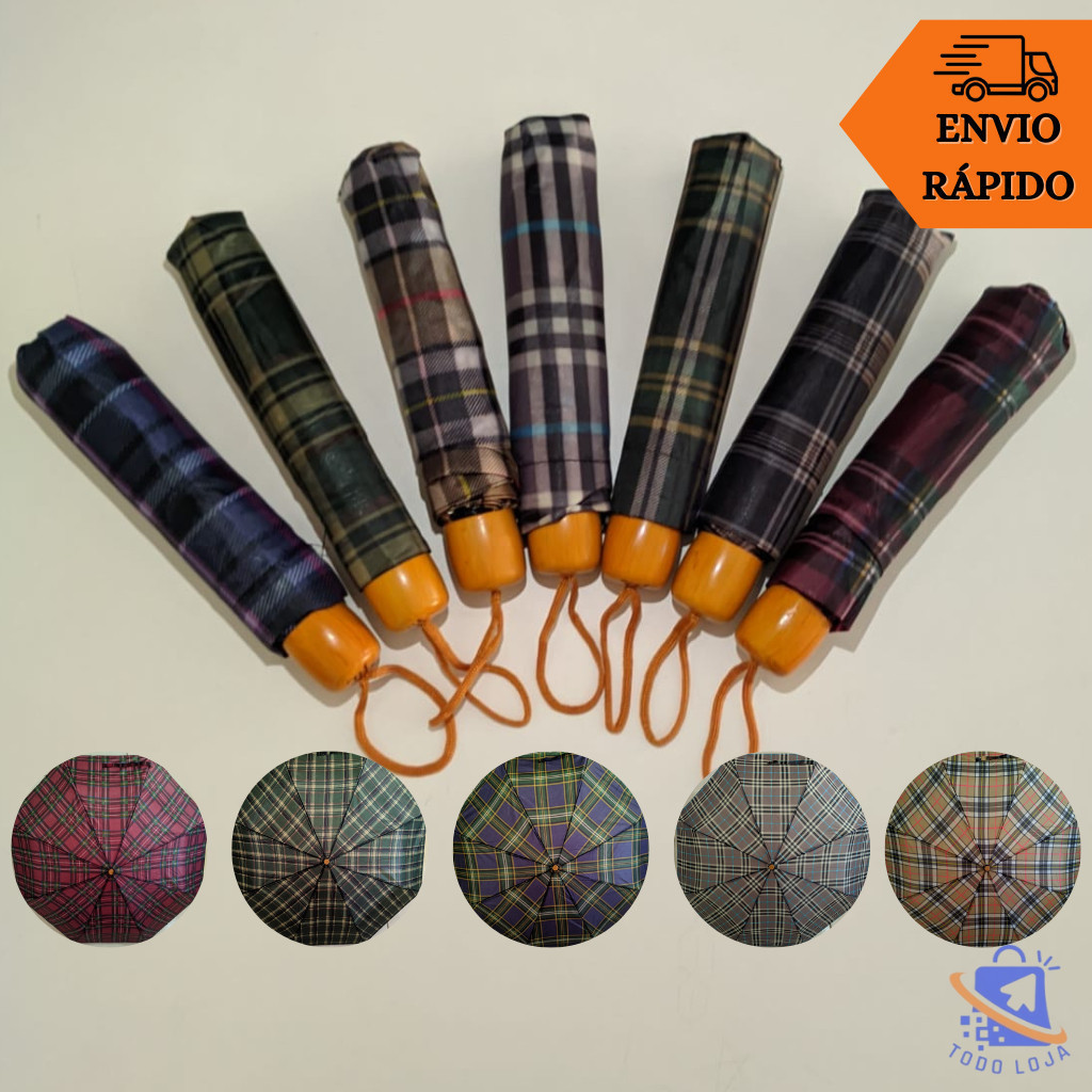 Guarda-Chuva Masculino e Feminino - Dobrável - Diversas Cores em Oferta na Shopee