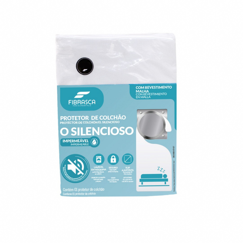 Protetor de Colchão O Silencioso Fibrasca Impermeável Capa Silenciosa Solteiro Casal Queen King