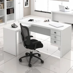 Mesa para Escritório 3 Gavetas Branco ME4106 - Tecno Mobili