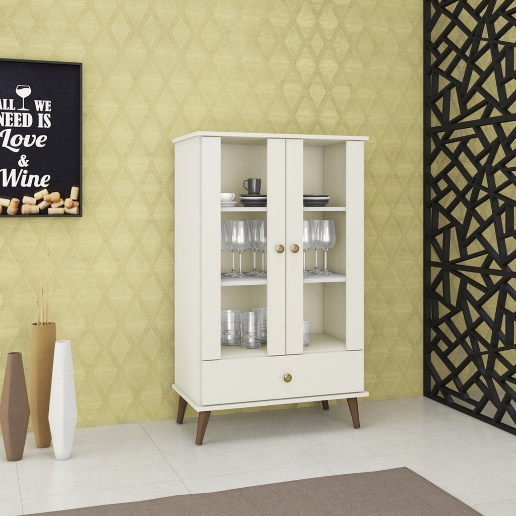 Cristaleira 2 Portas 70cm Retrô - Home & Living