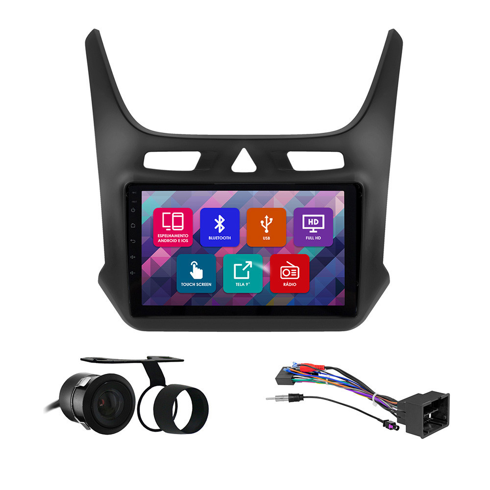 Kit Multimídia 9 Pol Cobalt 2012 2013 2014 15 16 17 18 19 2020 2021 22 23 Espelhamento Android Ios 2 Din Preto Camera Ré em Oferta na Shopee