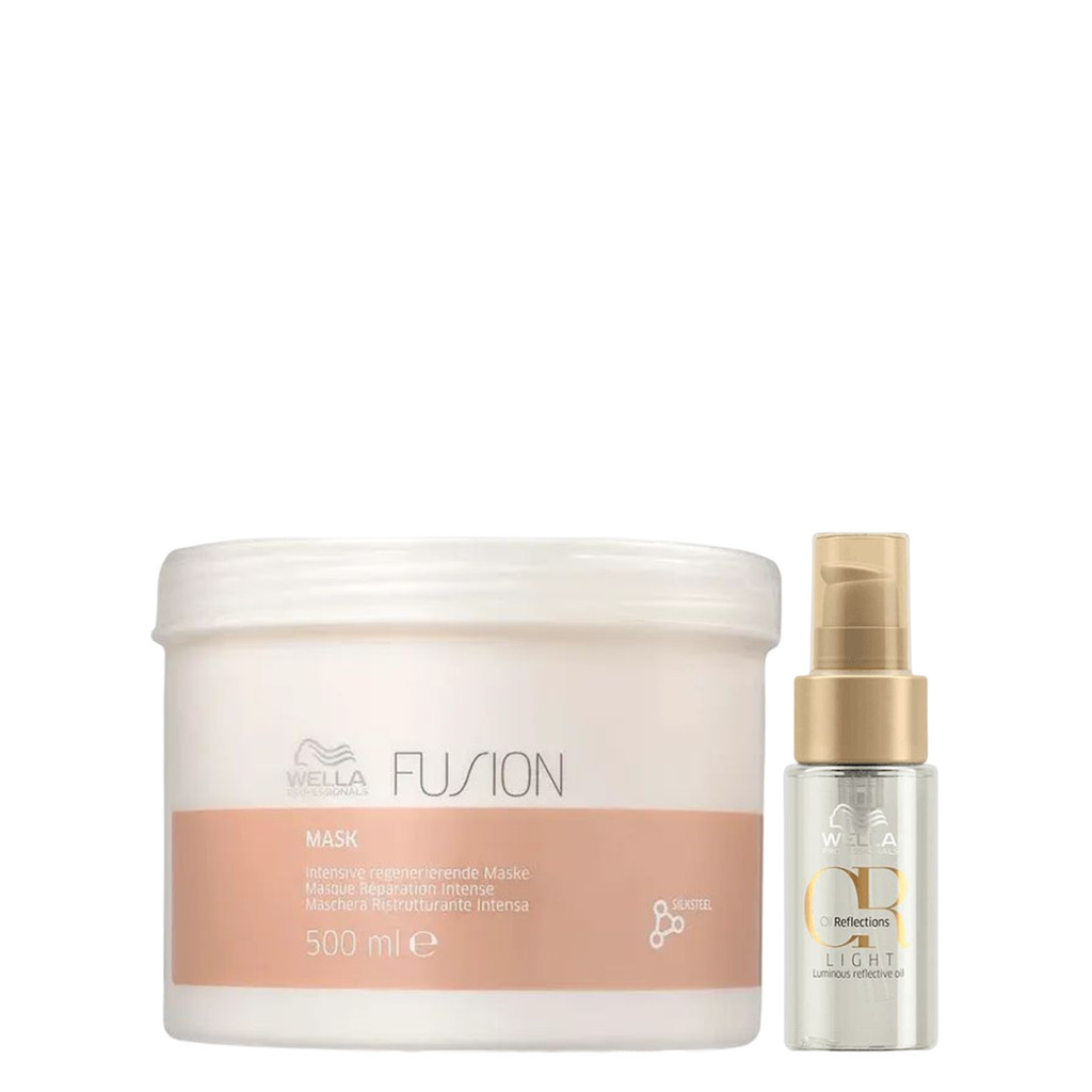 Kit Máscara Fusion 500ml e Oil Reflections Light 30ml -Wella em Oferta na Shopee