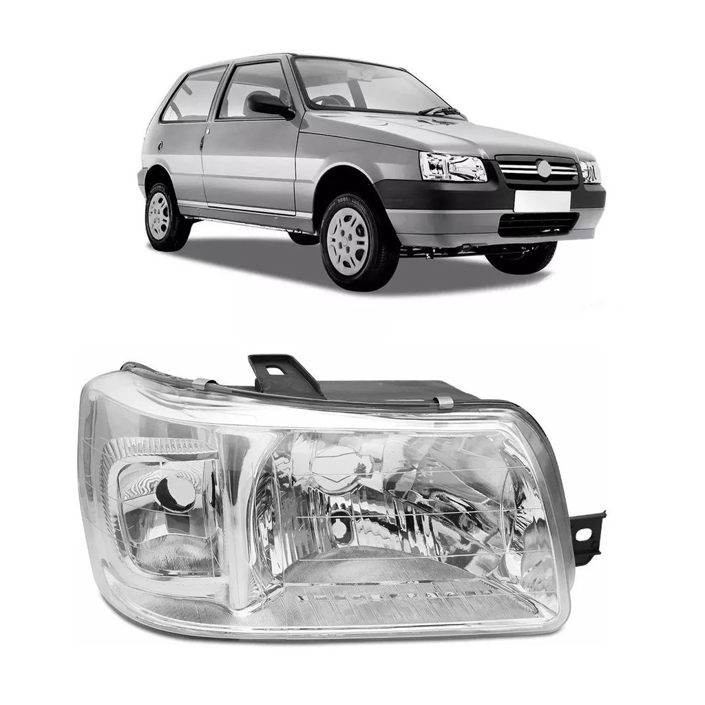 Farol Uno 2004 2005 2006 2007 2008 2009 2010 2011 2012 2013 Cromado Lado Direito em Oferta na Shopee