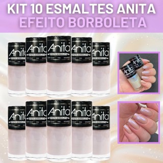 Kit 10 Esmaltes Efeito Borboleta Anita Vegano 10ml em Oferta na Shopee