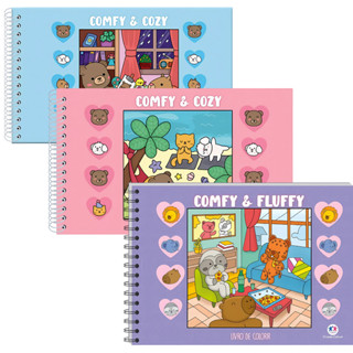 Livro de Colorir Comfy & Cozy Books Capa Dura Vários Temas em Oferta na Shopee
