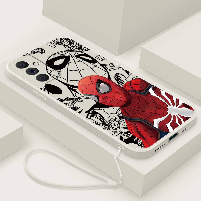 Capa De Silicone Do Homem-Aranha Para Samsung Galaxy M35 M15 M55 5G Flexível Dur