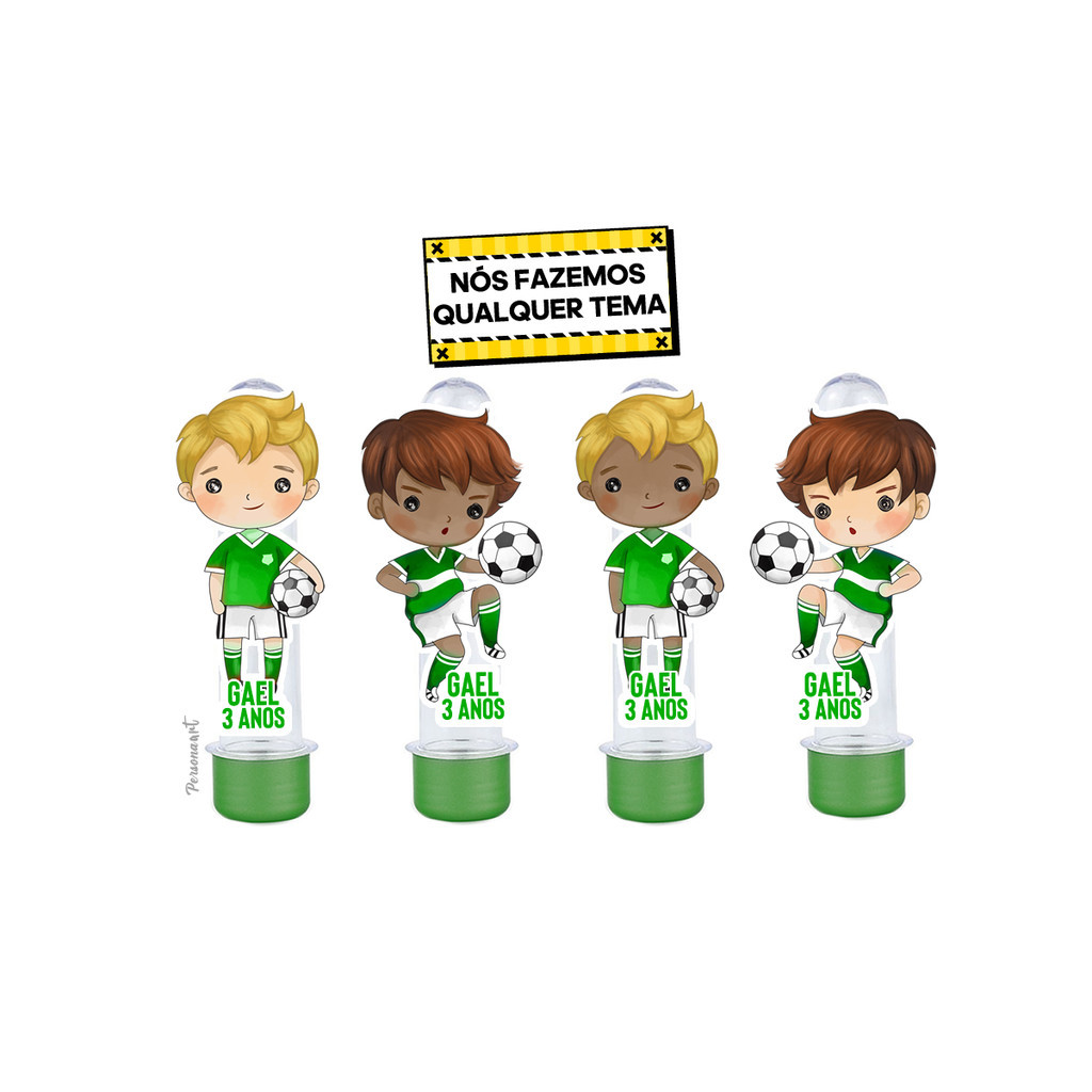 15 Apliques 3d para Tubete 13cm Aplique Tag Topper Personalizados Futebol Simples