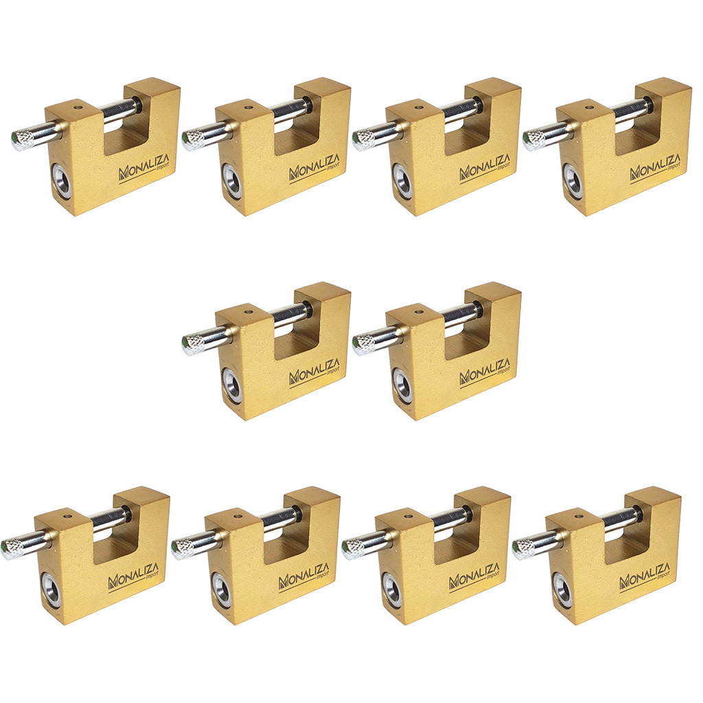 Kit 10x Cadeado Alta Segurança 70mm 4 Chaves Anti Furto