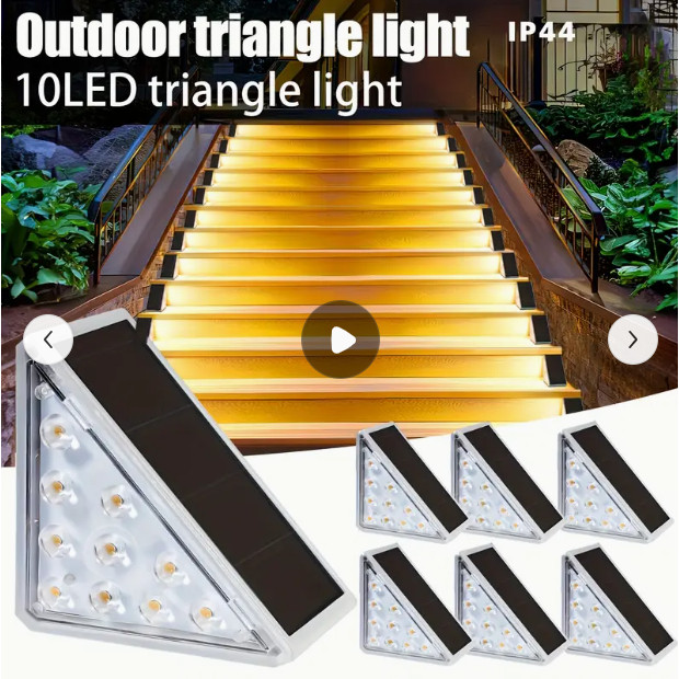 Luminaria de Escada e Degrau Solar - Luzes de Paisagem Ideais para Jardim Escadas Patio Corredor