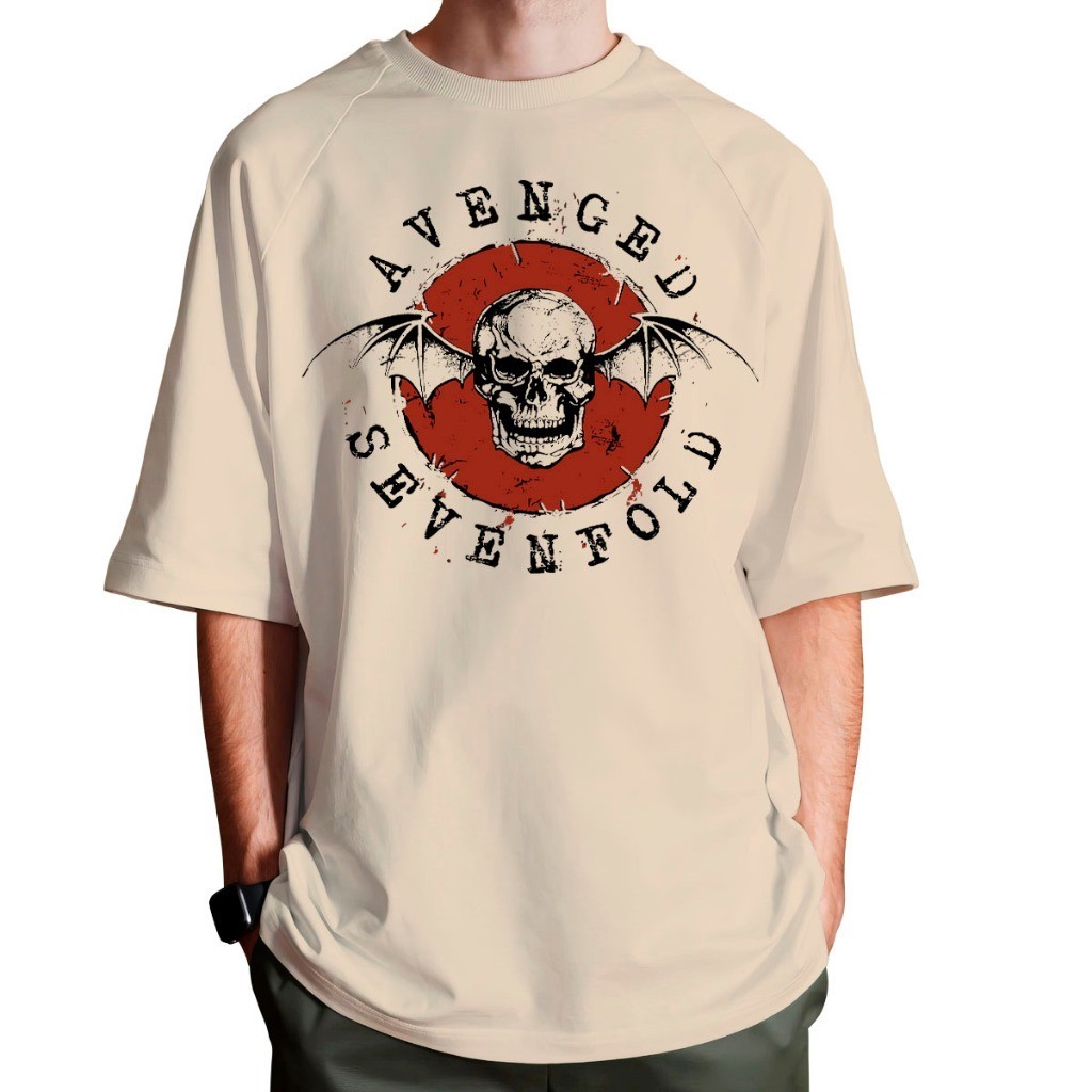 Camiseta Oversized Avenged Sevenfold Banda Rock Metal Estilo de Rua Streetwear Camisa Oversize Grande