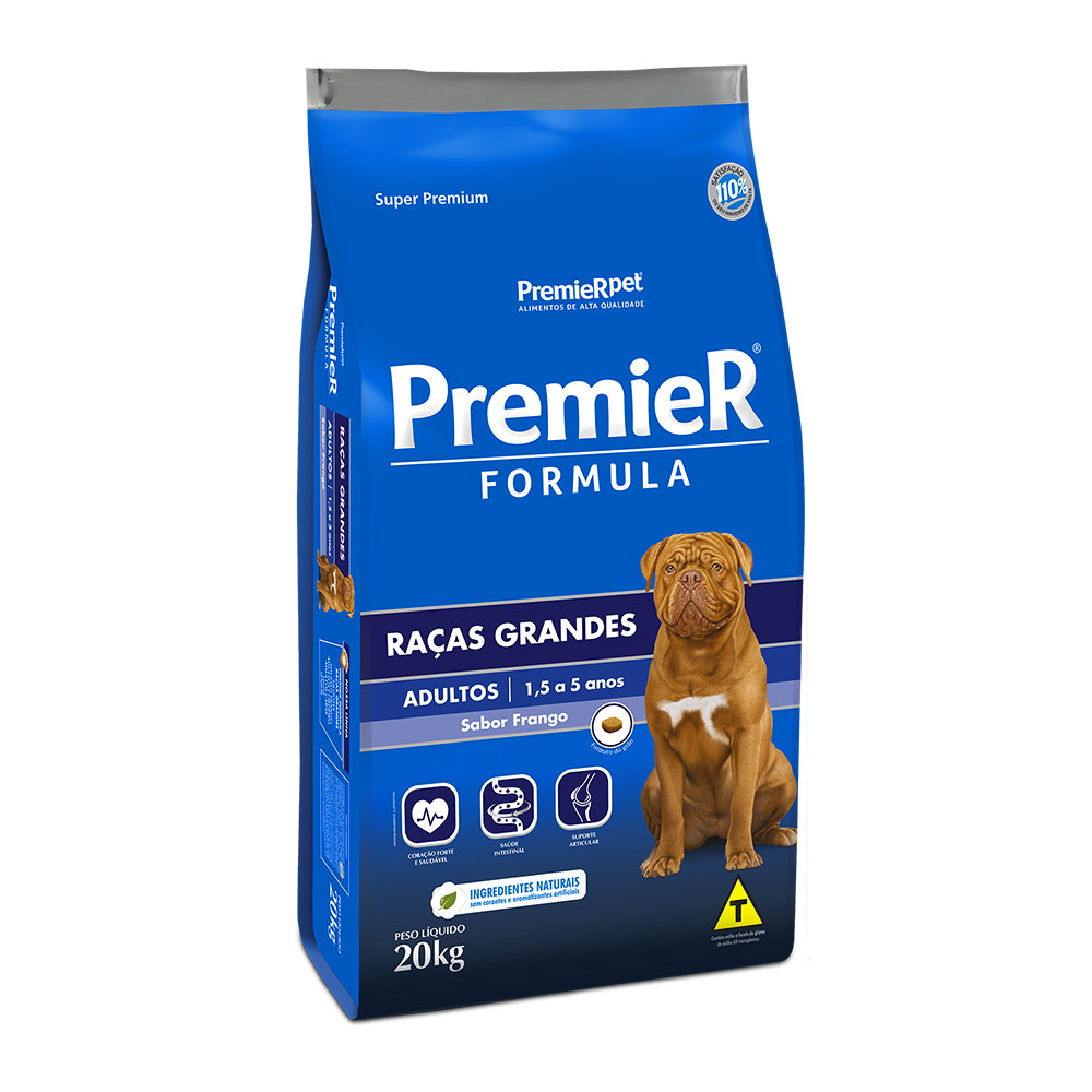 Ração Premier Fórmula Cães Adultos Raças Grandes Frango 20Kg em Oferta na Shopee