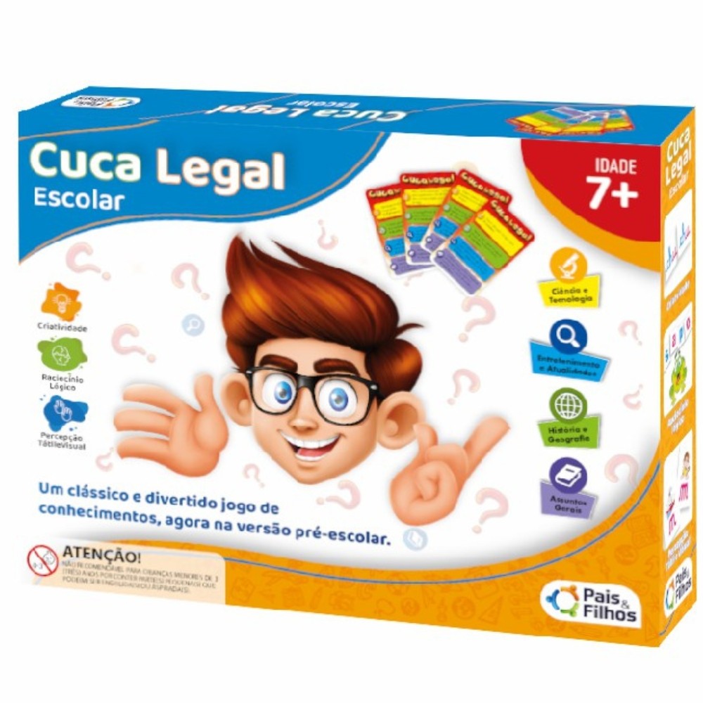 JOGO DE TABULEIRO CUCA LEGAL ESCOLAR PAIS E FILHOS BRINQUEDO 111 CARTAS RESPOSTA PROFESSOR PERGUNTAS - Hobbies & Collections