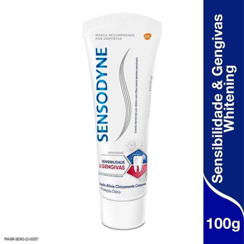 Creme Dental Sensodyne Whitening Sensibilidade & Gengivas 100g em Oferta na Shopee